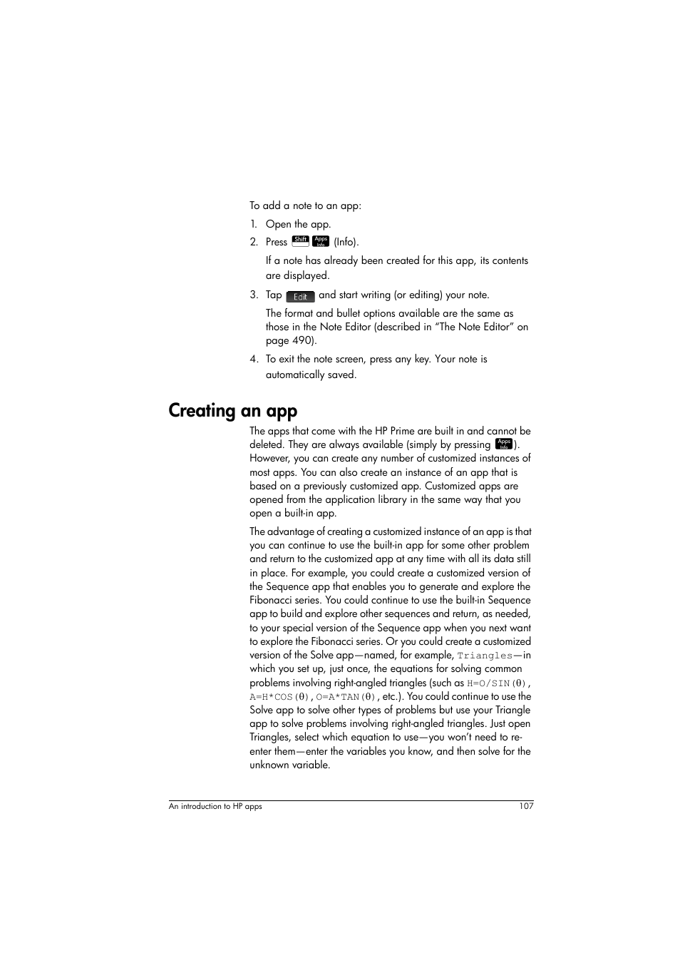 Creating an app | HP Prime Graphing Calculator User Manual | Page 111 / 608