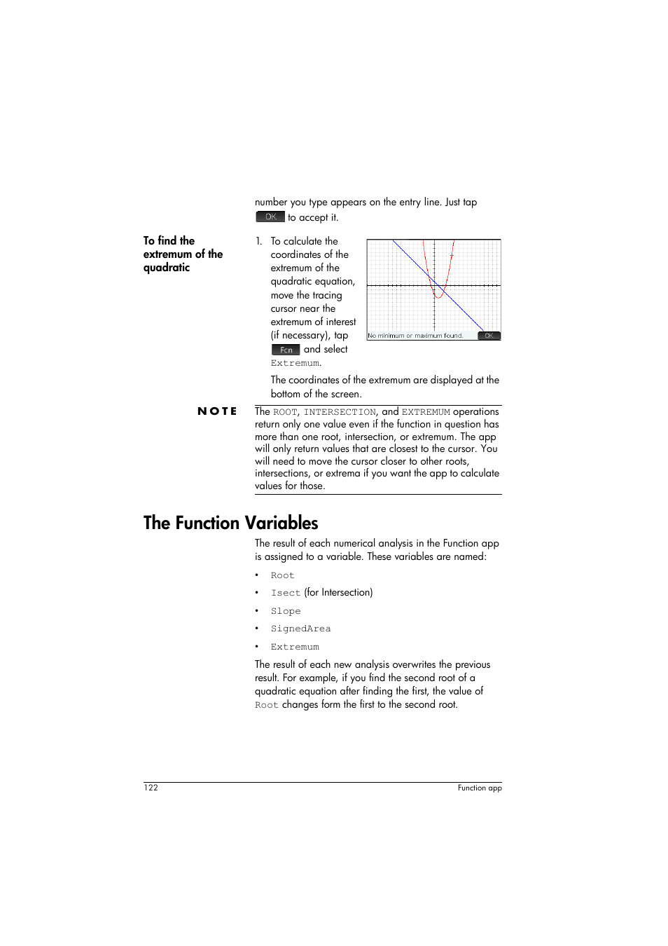 The function variables | HP Prime Graphing Calculator User Manual | Page 126 / 608