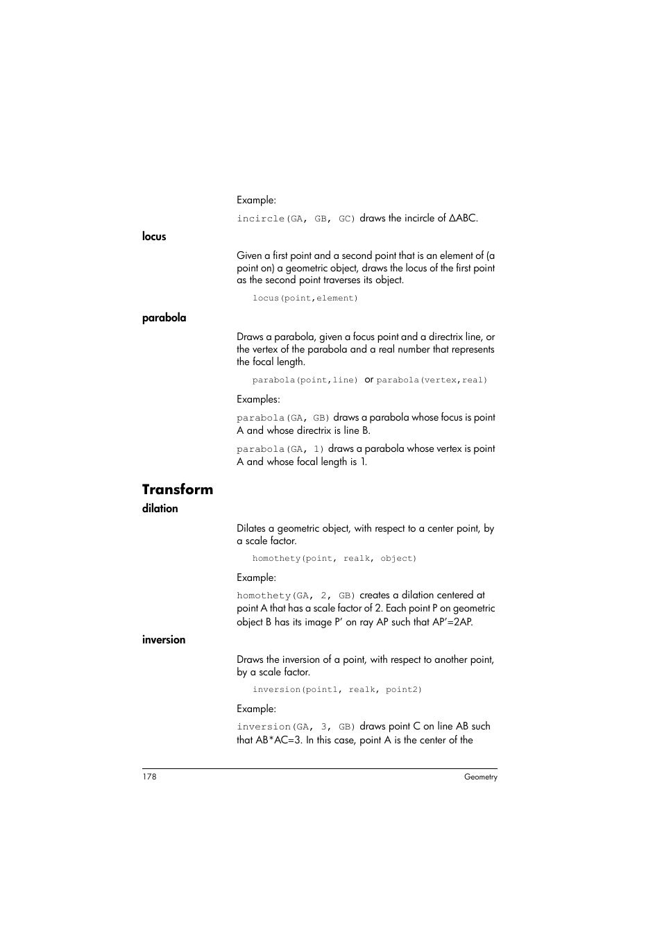 Transform | HP Prime Graphing Calculator User Manual | Page 182 / 608