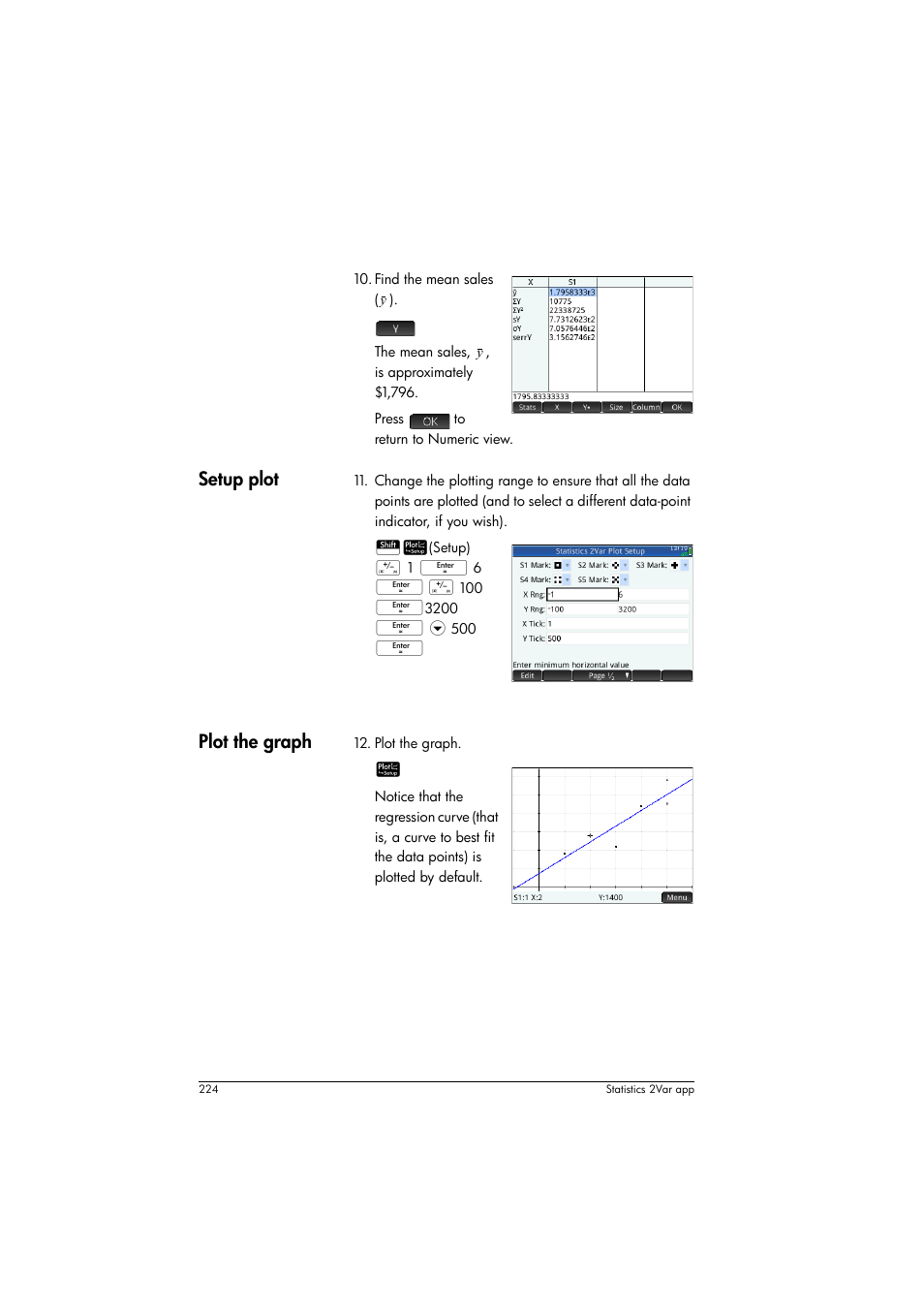 Setup plot, Plot the graph | HP Prime Graphing Calculator User Manual | Page 228 / 608