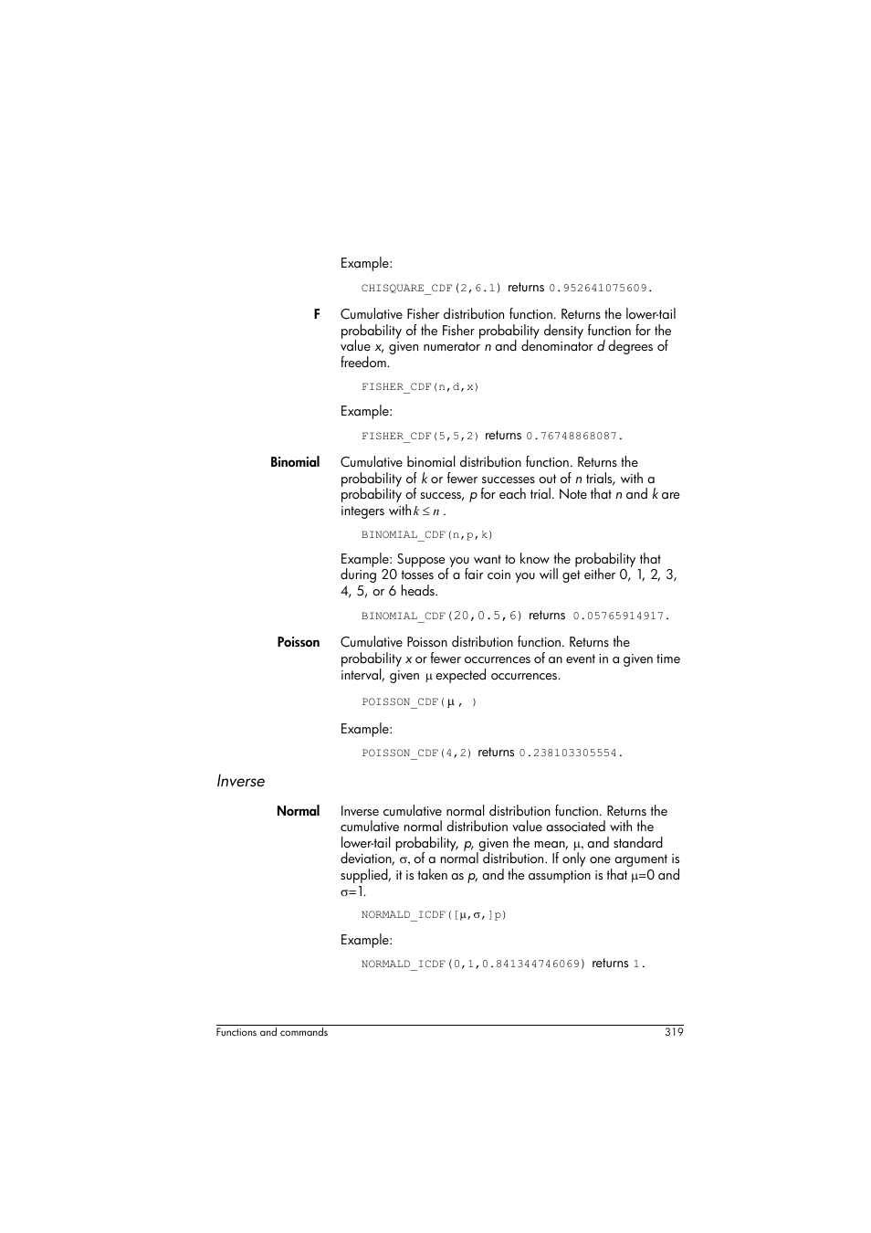 Inverse | HP Prime Graphing Calculator User Manual | Page 323 / 608