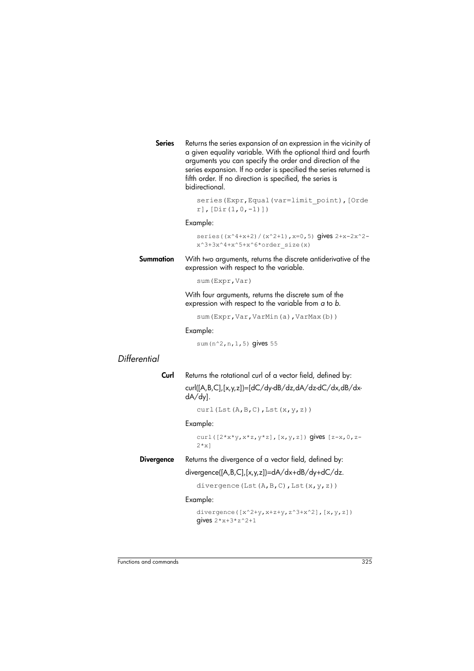 Differential | HP Prime Graphing Calculator User Manual | Page 329 / 608