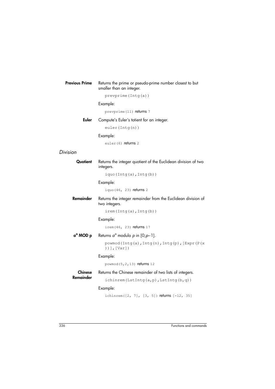 Division | HP Prime Graphing Calculator User Manual | Page 340 / 608