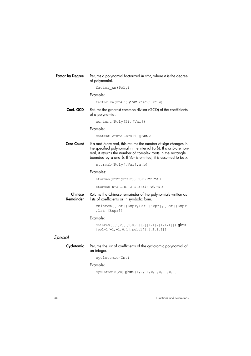 Special | HP Prime Graphing Calculator User Manual | Page 344 / 608