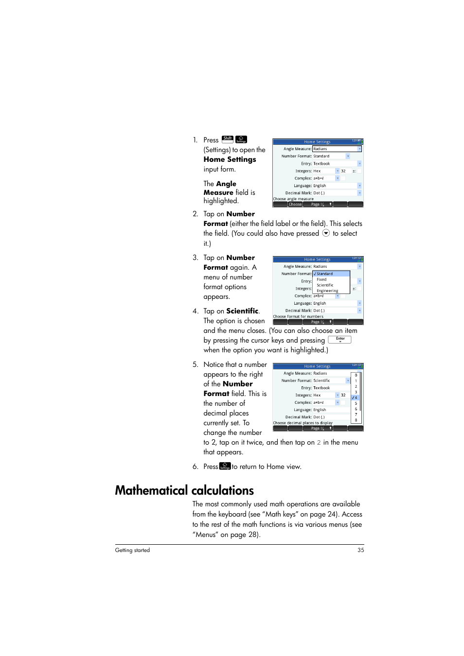 Mathematical calculations | HP Prime Graphing Calculator User Manual | Page 39 / 608