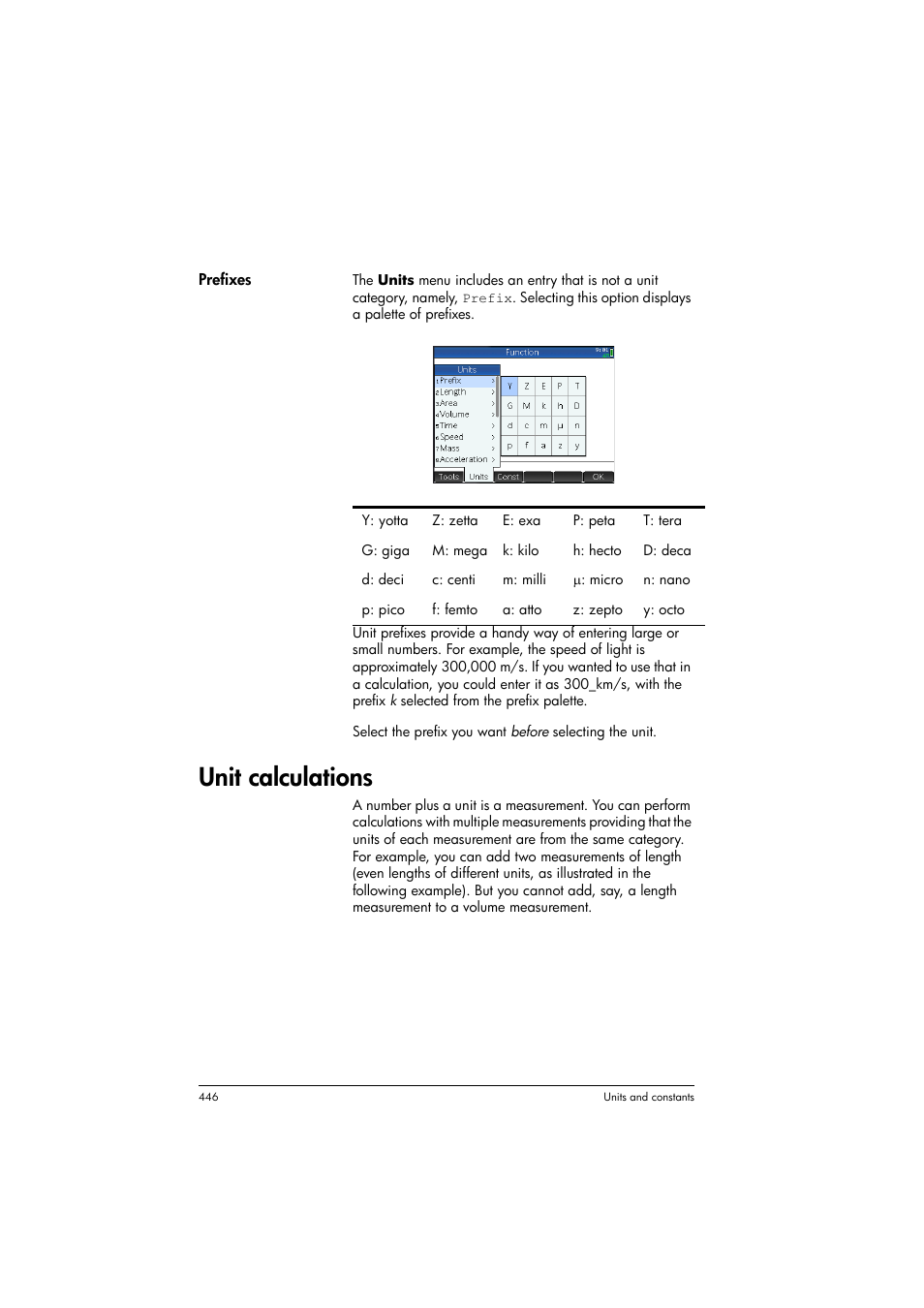 Unit calculations | HP Prime Graphing Calculator User Manual | Page 450 / 608