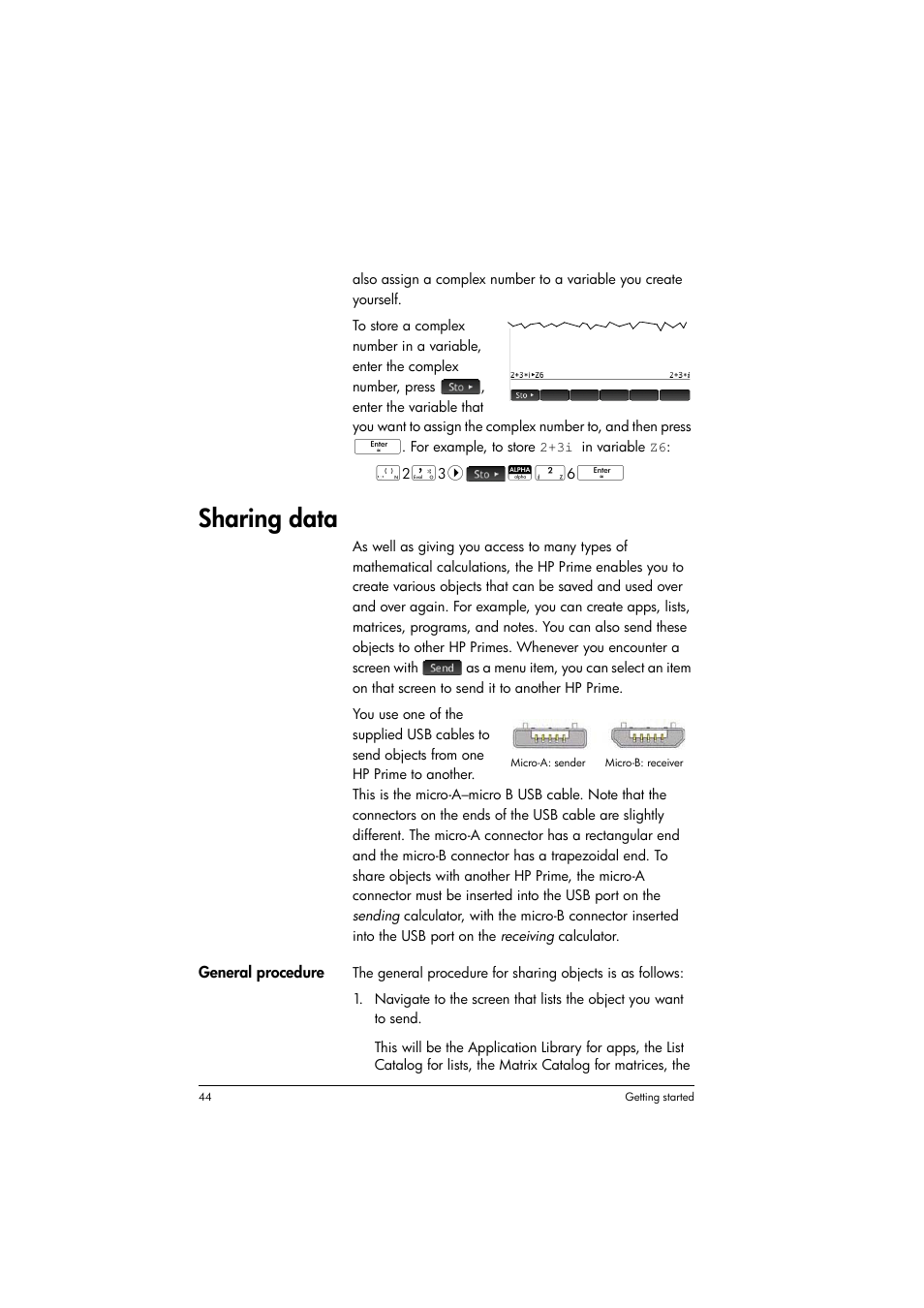 Sharing data | HP Prime Graphing Calculator User Manual | Page 48 / 608