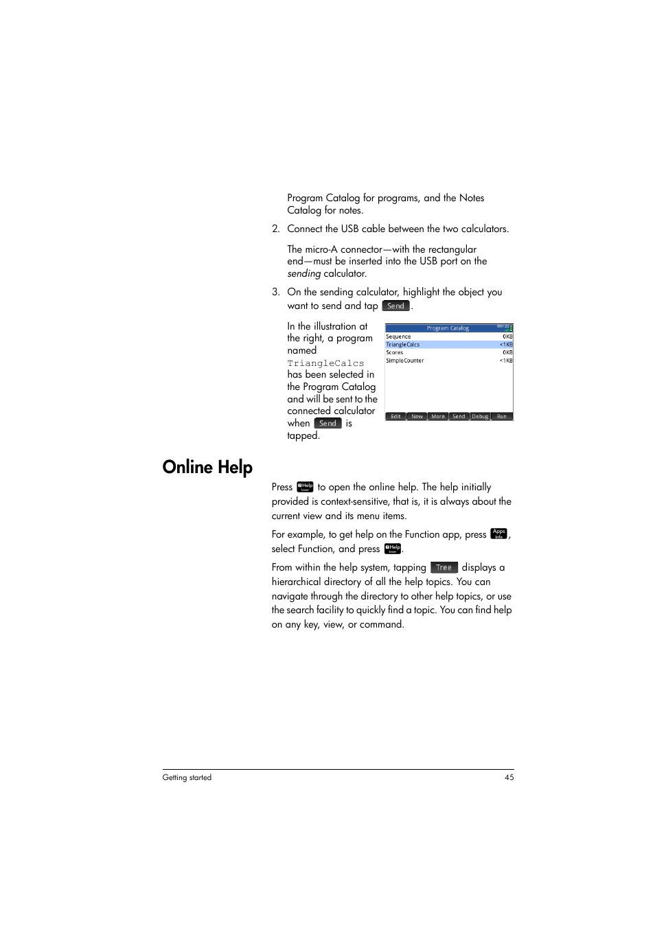 Online help | HP Prime Graphing Calculator User Manual | Page 49 / 608