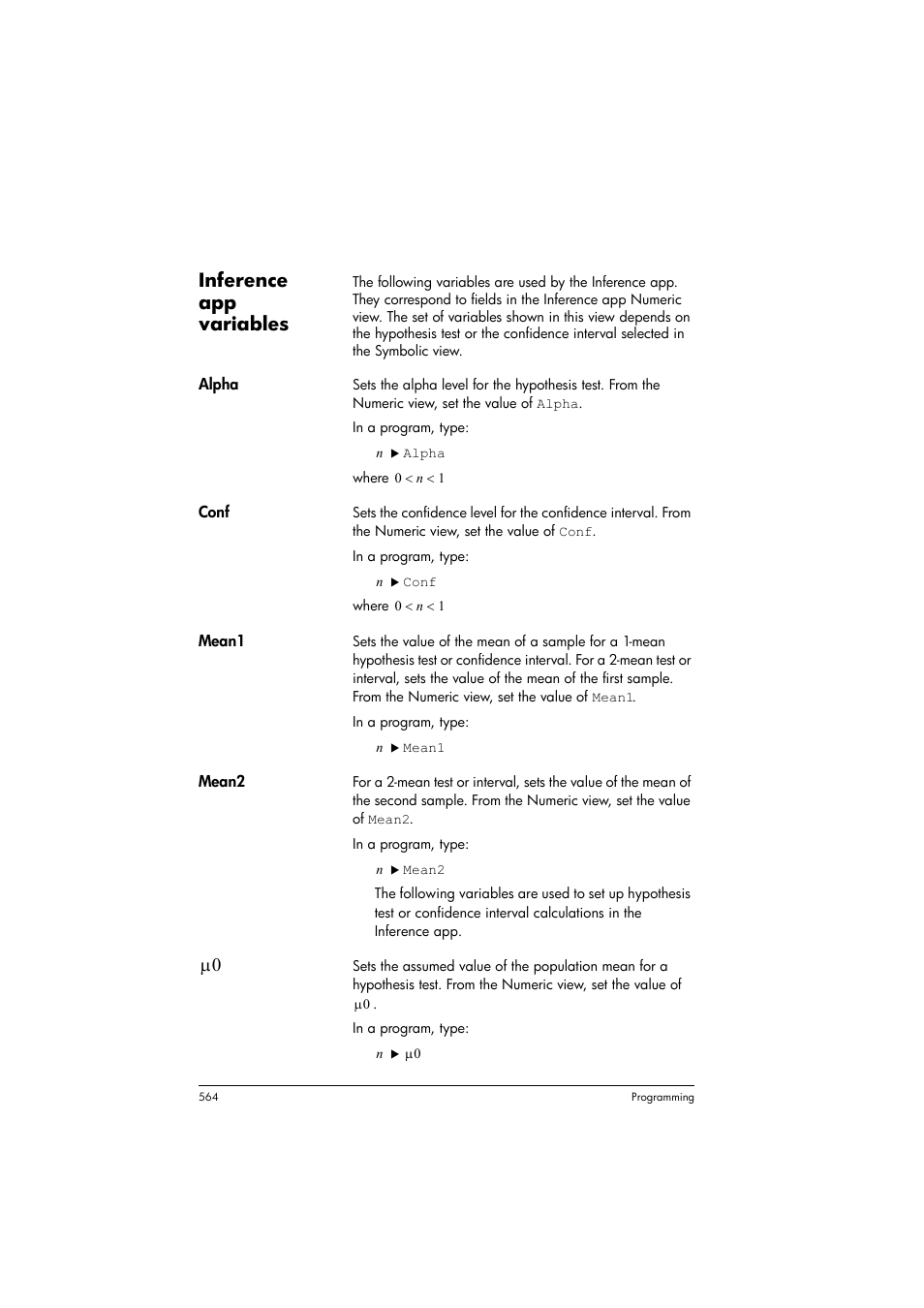 Inference app variables | HP Prime Graphing Calculator User Manual | Page 568 / 608