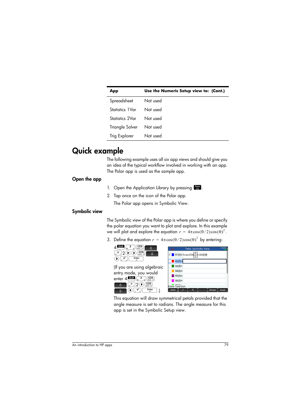 Quick example | HP Prime Graphing Calculator User Manual | Page 83 / 608