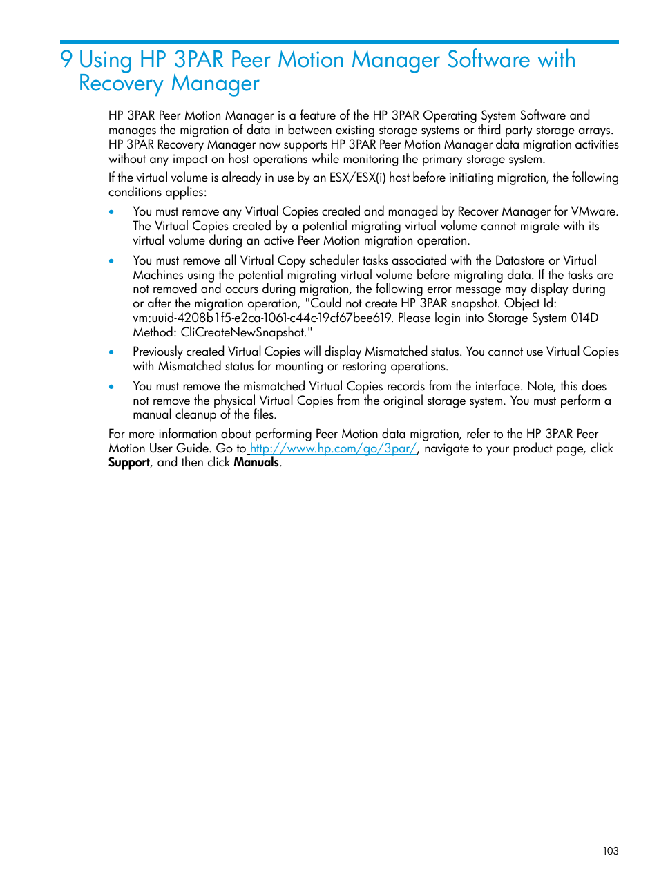 HP 3PAR Application Software Suite for VMware User Manual | Page 103 / 126