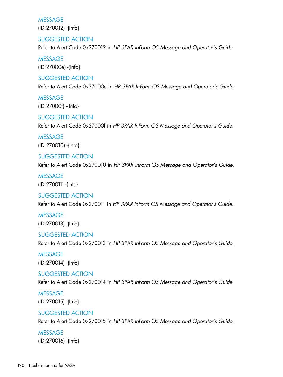 HP 3PAR Application Software Suite for VMware User Manual | Page 120 / 126