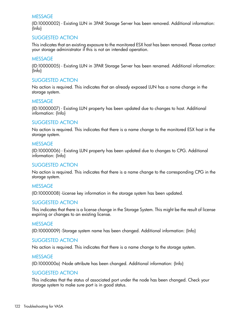 HP 3PAR Application Software Suite for VMware User Manual | Page 122 / 126