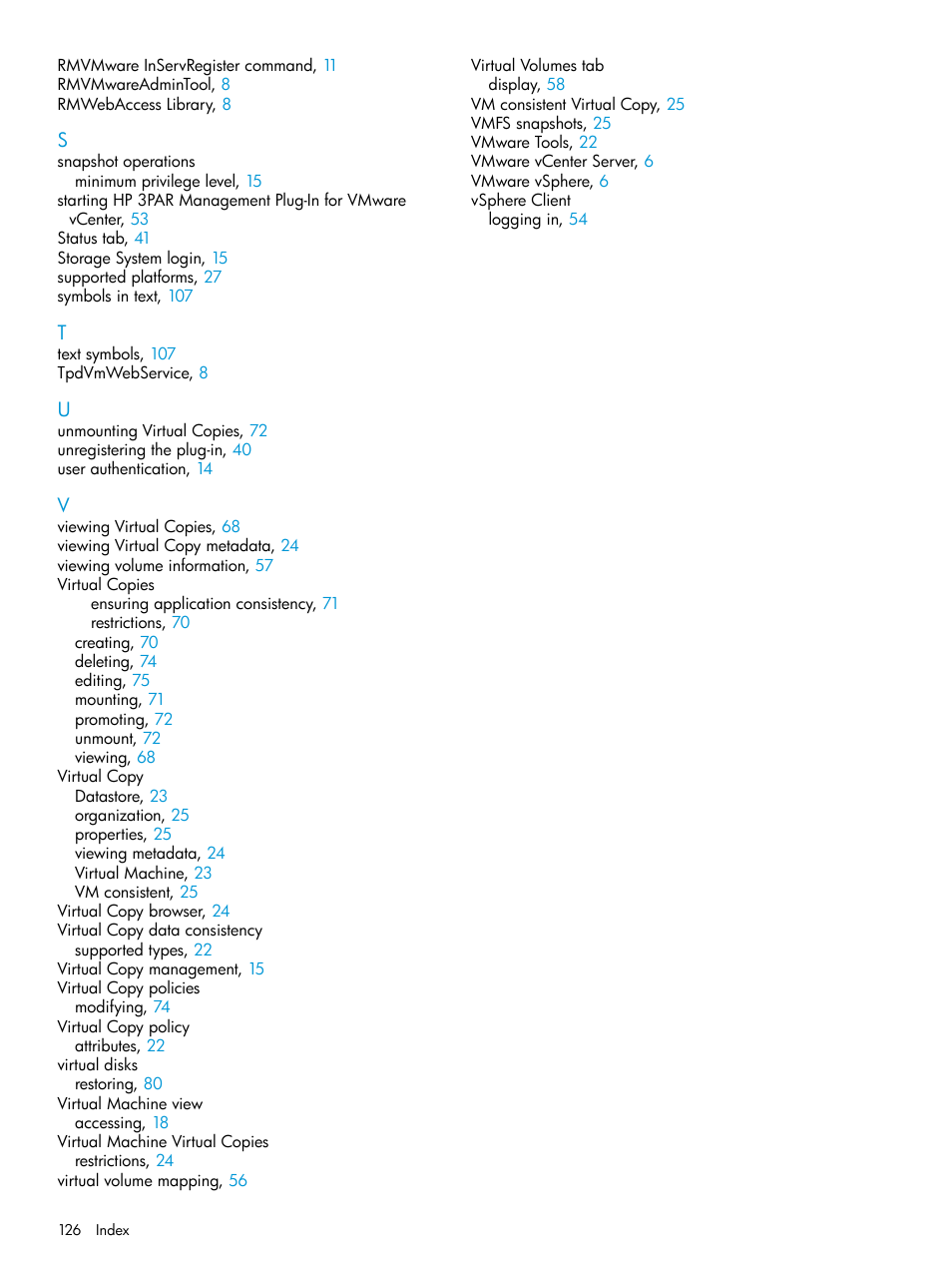 HP 3PAR Application Software Suite for VMware User Manual | Page 126 / 126
