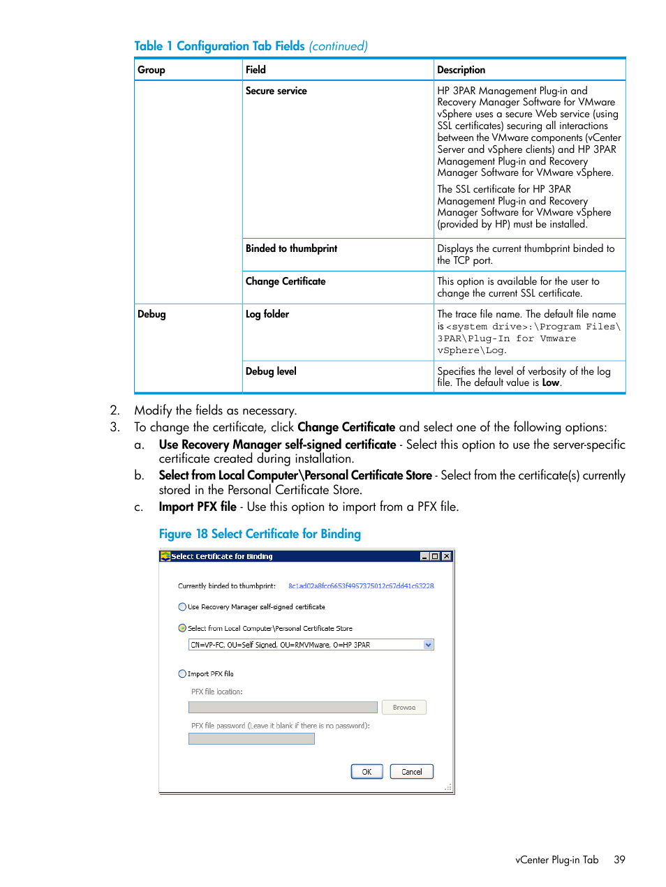 HP 3PAR Application Software Suite for VMware User Manual | Page 39 / 126