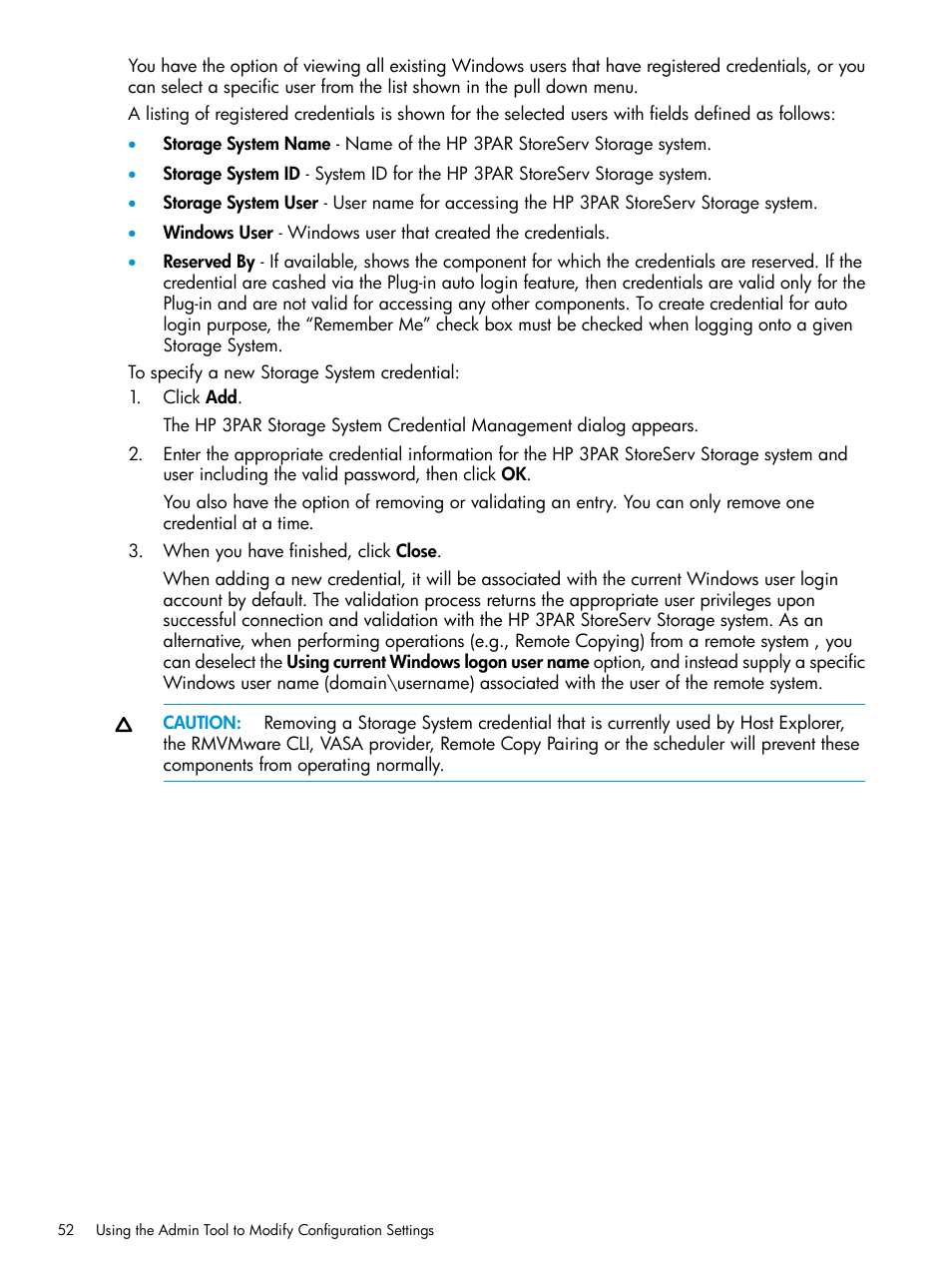 HP 3PAR Application Software Suite for VMware User Manual | Page 52 / 126