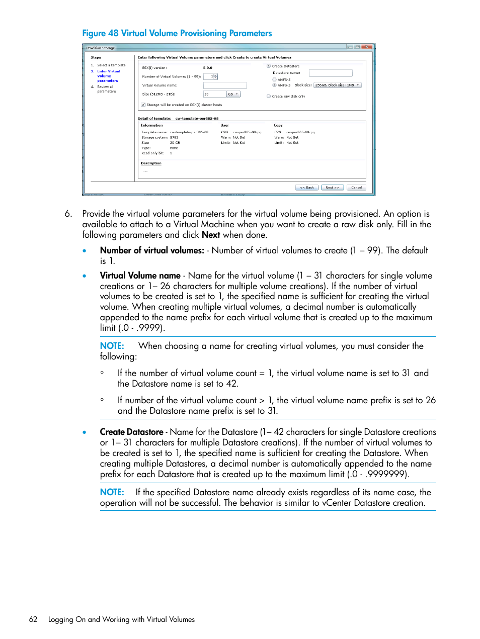 HP 3PAR Application Software Suite for VMware User Manual | Page 62 / 126