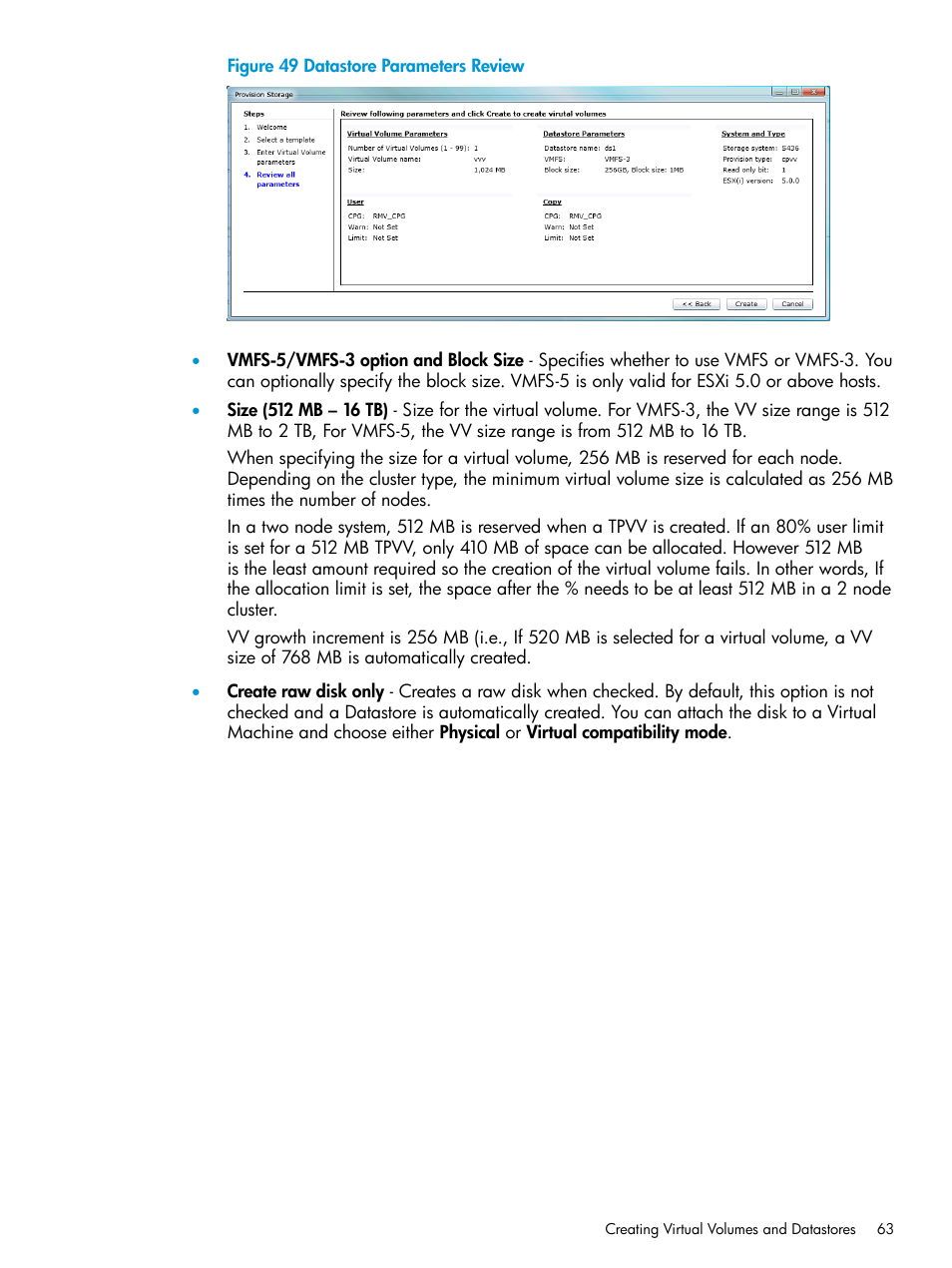 HP 3PAR Application Software Suite for VMware User Manual | Page 63 / 126