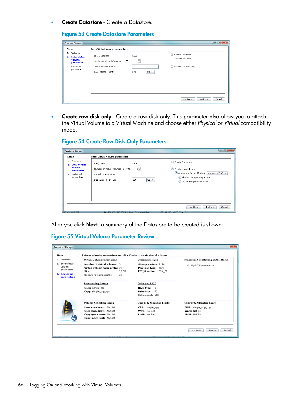 HP 3PAR Application Software Suite for VMware User Manual | Page 66 / 126