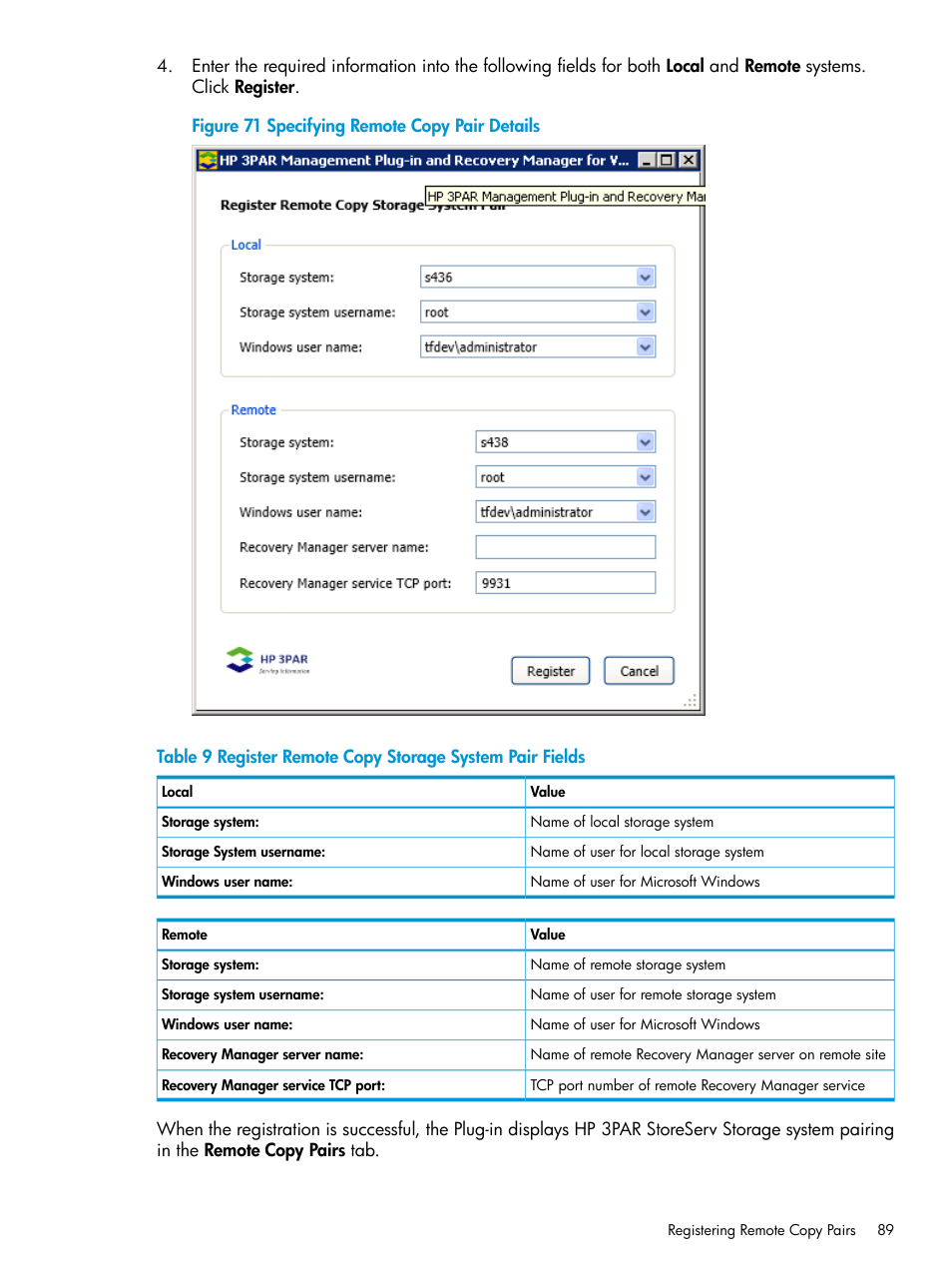 HP 3PAR Application Software Suite for VMware User Manual | Page 89 / 126