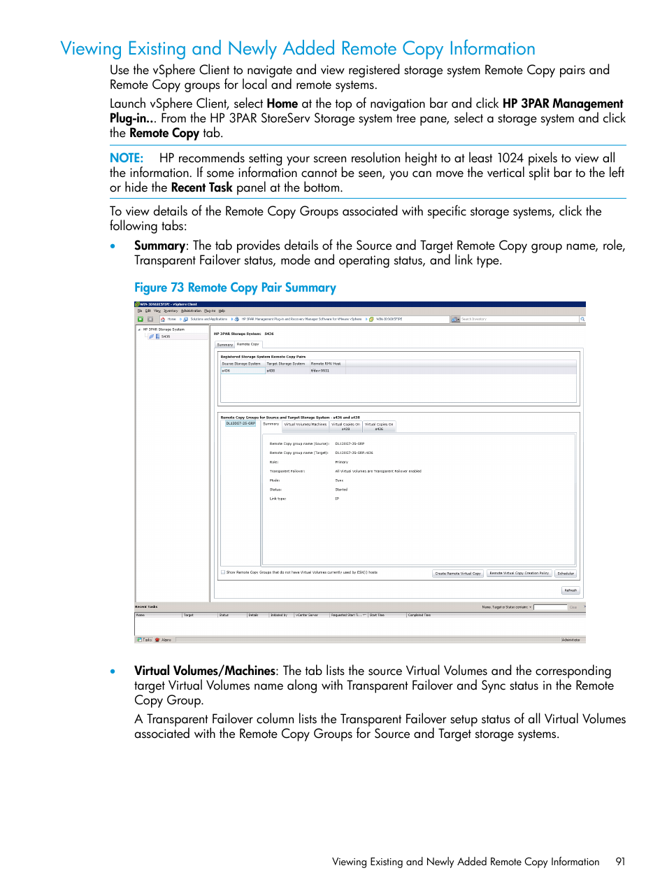 HP 3PAR Application Software Suite for VMware User Manual | Page 91 / 126