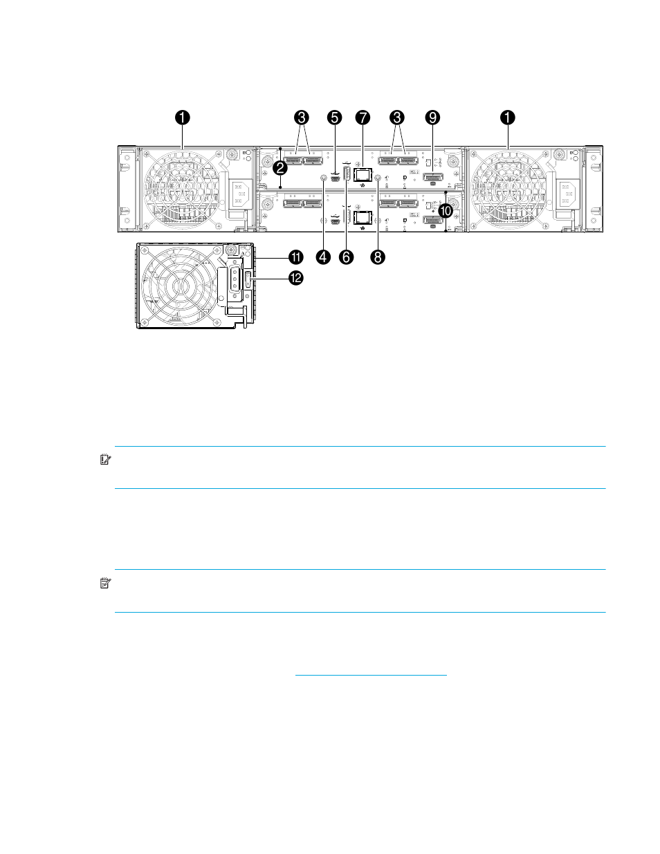 Rear panel components, D2700 6gb drive enclosure | HP P2000 G3 MSA Array Systems User Manual | Page 19 / 76