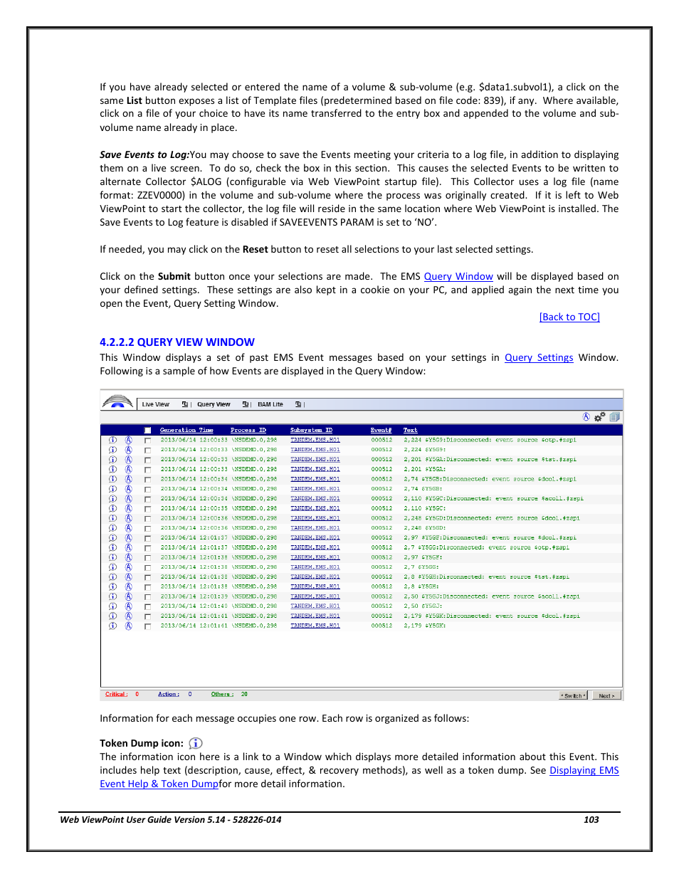 2 query view window, Query view window | HP Integrity NonStop J-Series User Manual | Page 103 / 192