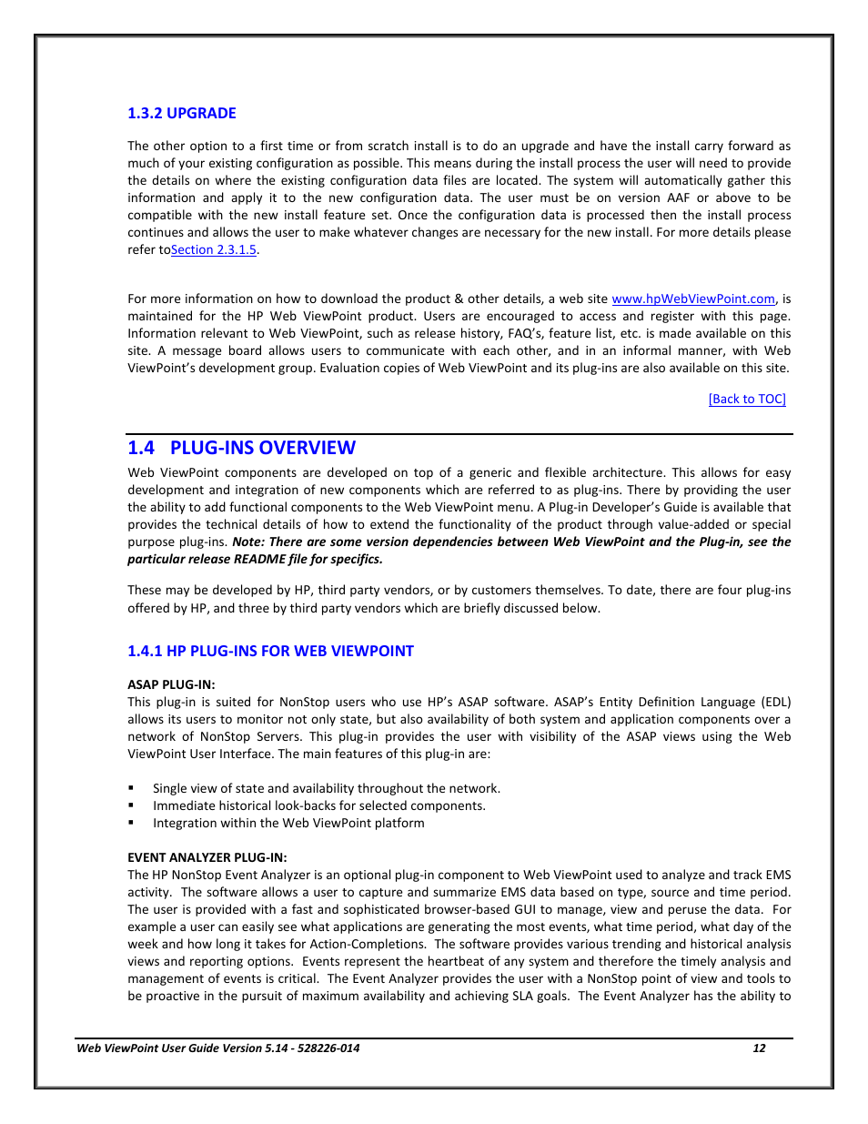 2 upgrade, Plug-ins overview, 1 hp plug-ins for web viewpoint | Hp plug-ins for web viewpoint, 4 plug-ins overview | HP Integrity NonStop J-Series User Manual | Page 12 / 192