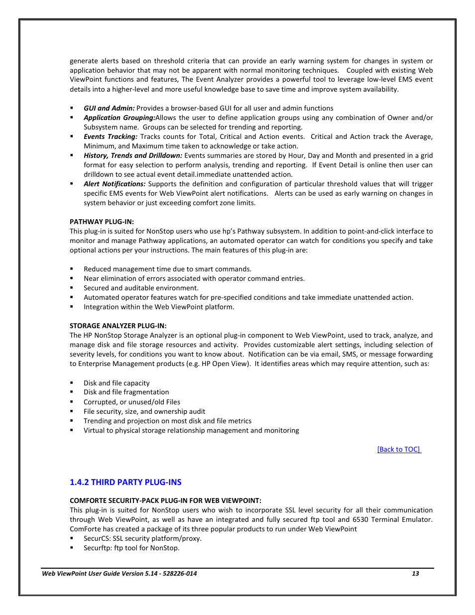 2 third party plug-ins, Third party plug-ins | HP Integrity NonStop J-Series User Manual | Page 13 / 192