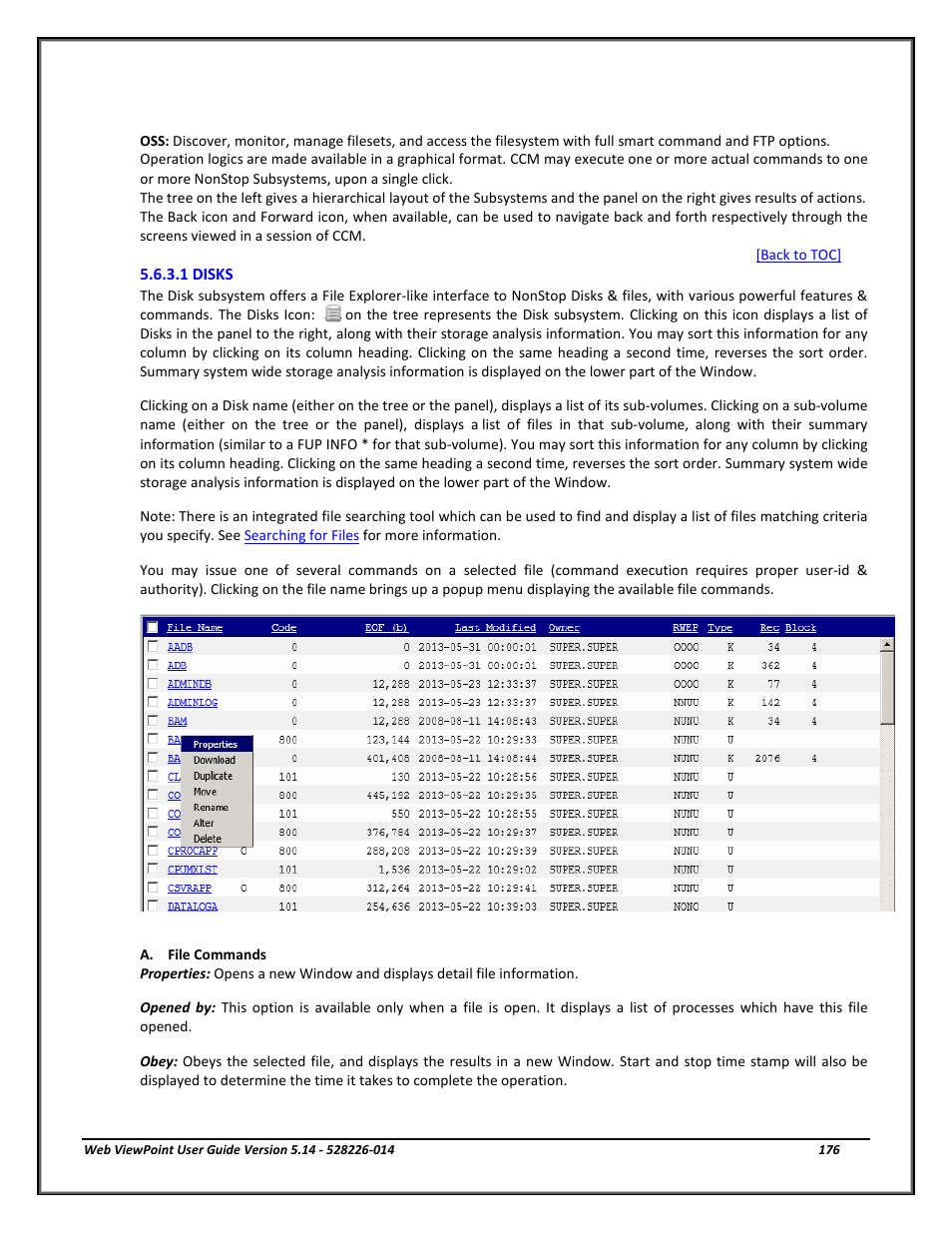 1 disks, Disks, File commands | HP Integrity NonStop J-Series User Manual | Page 176 / 192