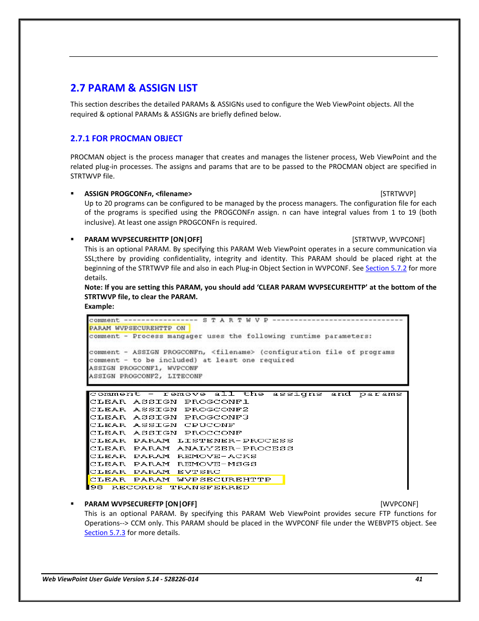 7 param & assign list, 1 for procman object, Param & assign list | For procman object | HP Integrity NonStop J-Series User Manual | Page 41 / 192