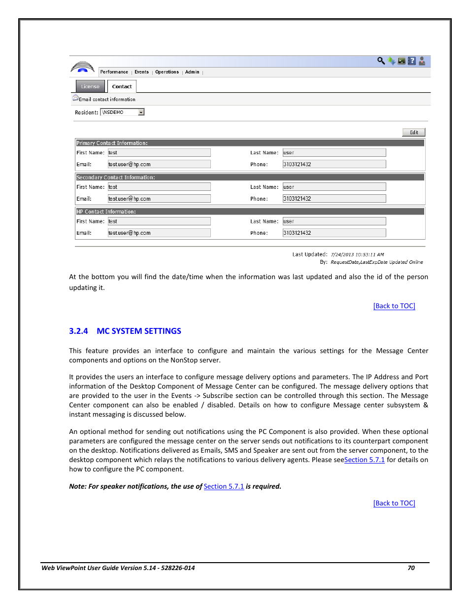 Mc system settings | HP Integrity NonStop J-Series User Manual | Page 70 / 192