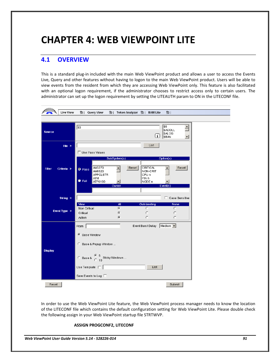 Chapter 4: web viewpoint lite, Overview, Web viewpoint lite | 1 overview | HP Integrity NonStop J-Series User Manual | Page 91 / 192