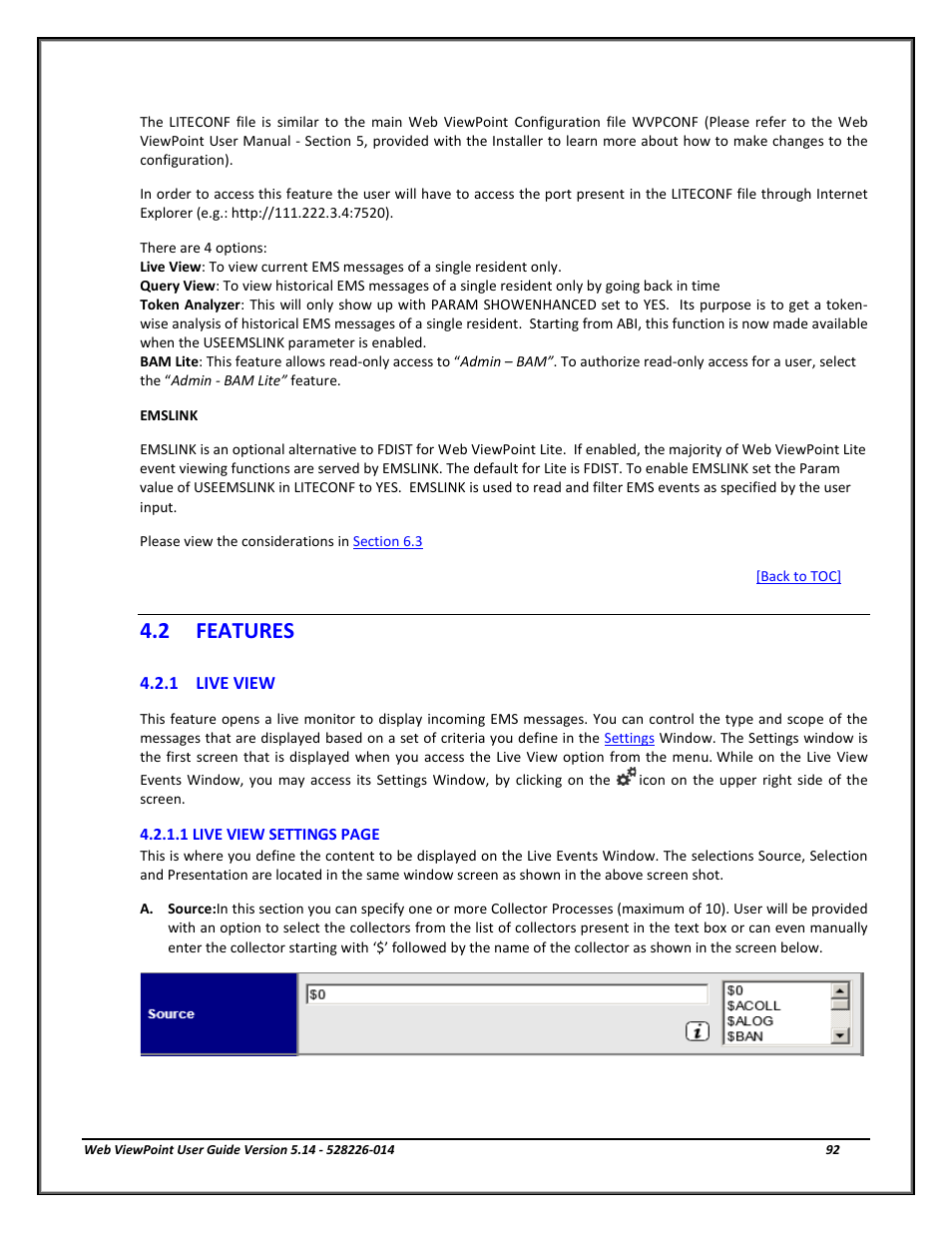 Features, 1 live view, Live view | 2 features | HP Integrity NonStop J-Series User Manual | Page 92 / 192
