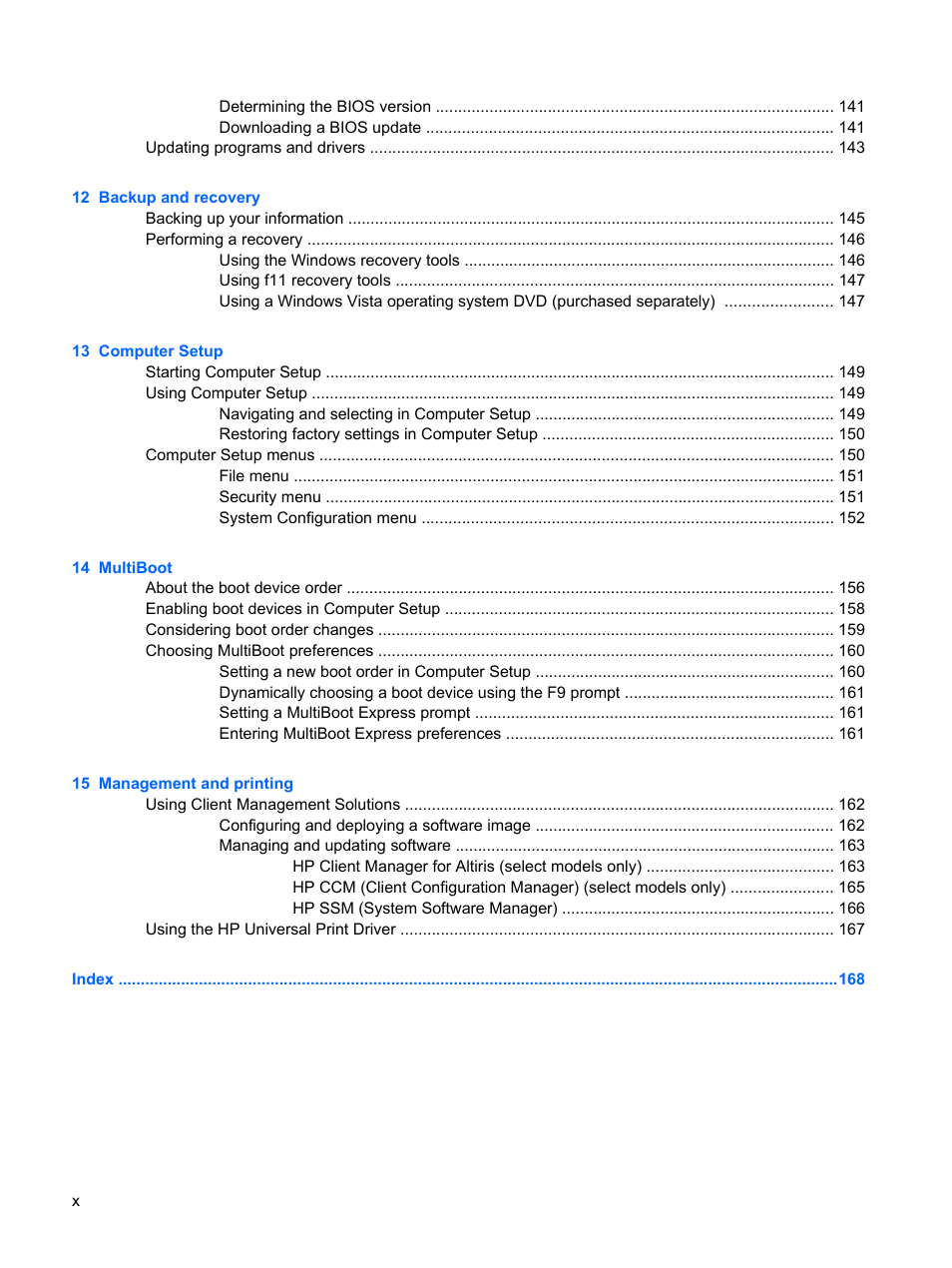 HP ProBook 6440b Notebook-PC User Manual | Page 10 / 183