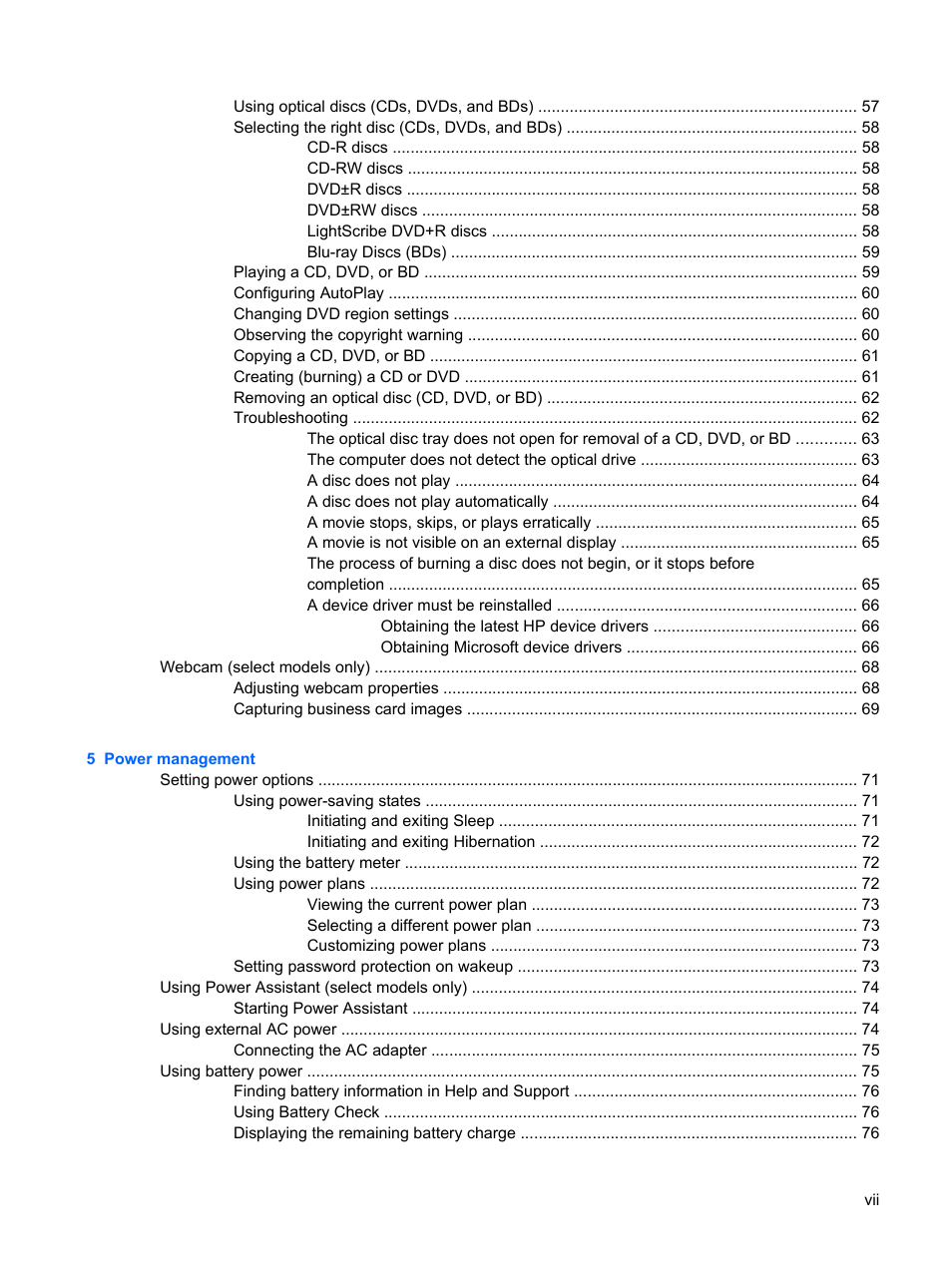 HP ProBook 6440b Notebook-PC User Manual | Page 7 / 183