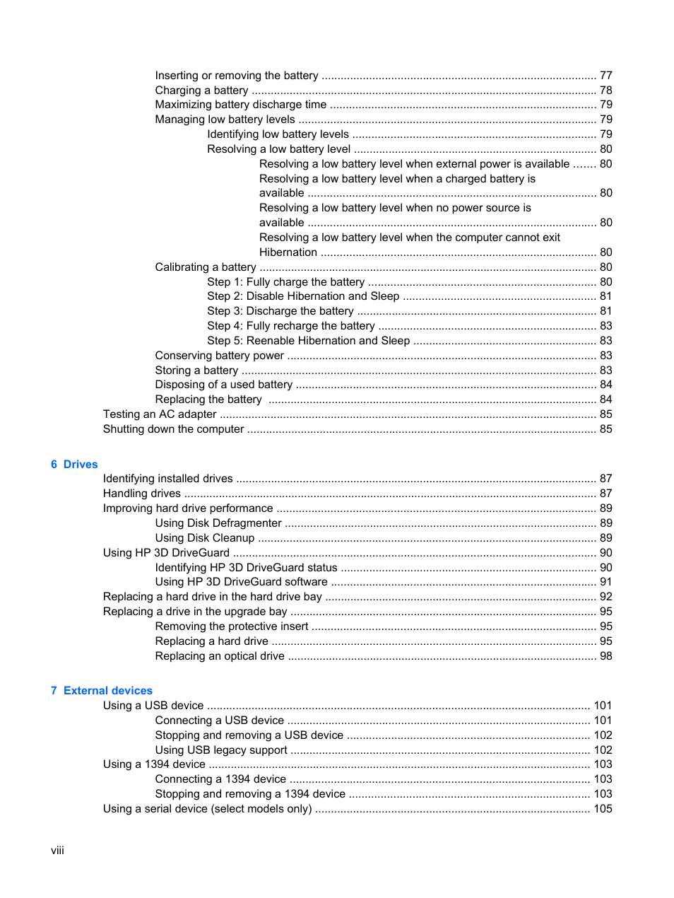 HP ProBook 6440b Notebook-PC User Manual | Page 8 / 183