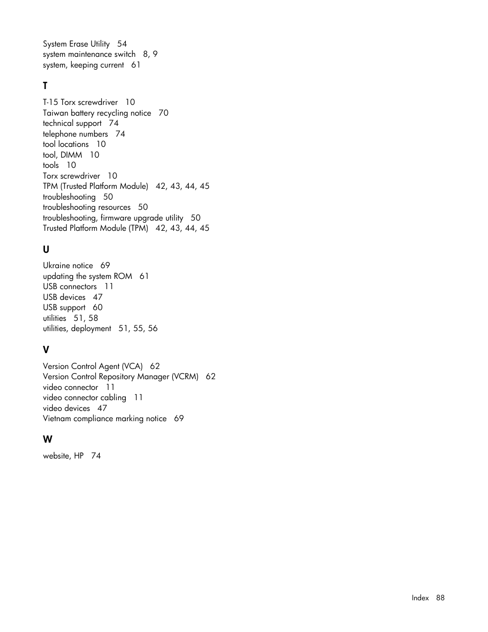 HP ProLiant BL420c Gen8 Server Blade User Manual | Page 88 / 88