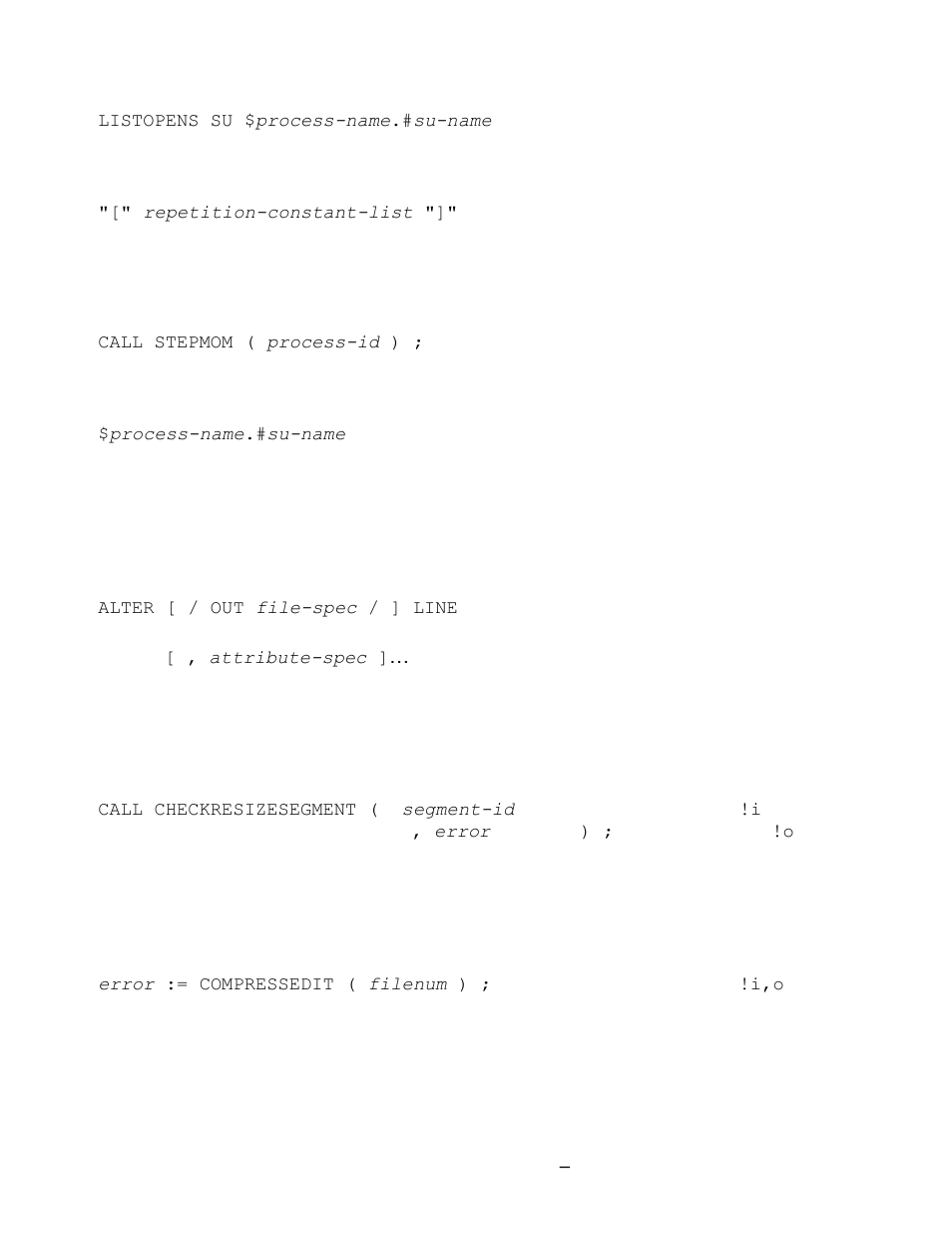 Item spacing, Line spacing, I and !o | HP Integrity NonStop J-Series User Manual | Page 14 / 131