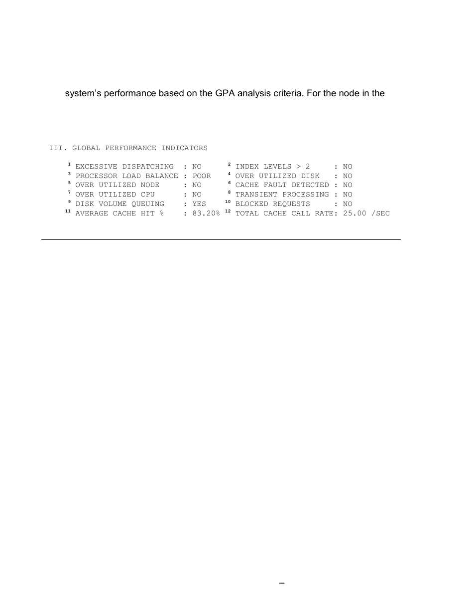 Global performance indicators, Example 3-3. global performance indicators | HP Integrity NonStop J-Series User Manual | Page 49 / 131