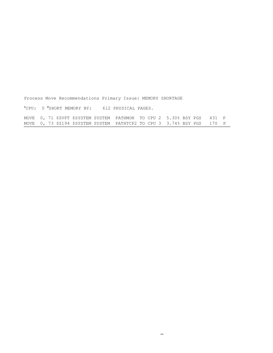 Process move recommendations, Example 3-13. process move recommendations, Expected system performance after tuning | HP Integrity NonStop J-Series User Manual | Page 67 / 131