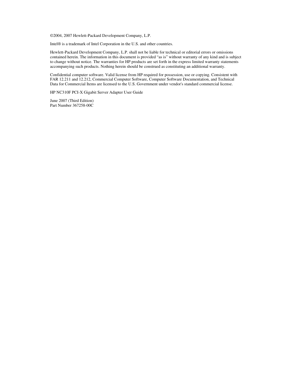 Notice | HP NC310F PCI-X Gigabit Server Adapter User Manual | Page 2 / 15