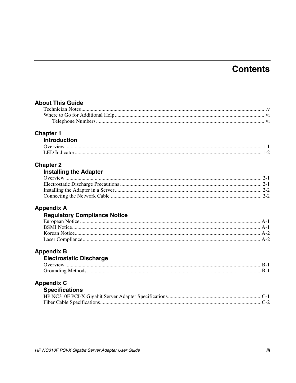 HP NC310F PCI-X Gigabit Server Adapter User Manual | Page 3 / 15