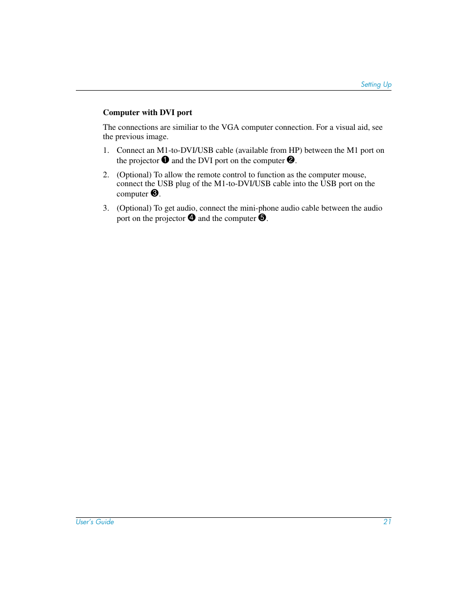 HP mp3130 Digital Projector User Manual | Page 21 / 84