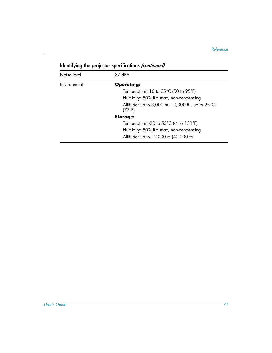 HP mp3130 Digital Projector User Manual | Page 71 / 84