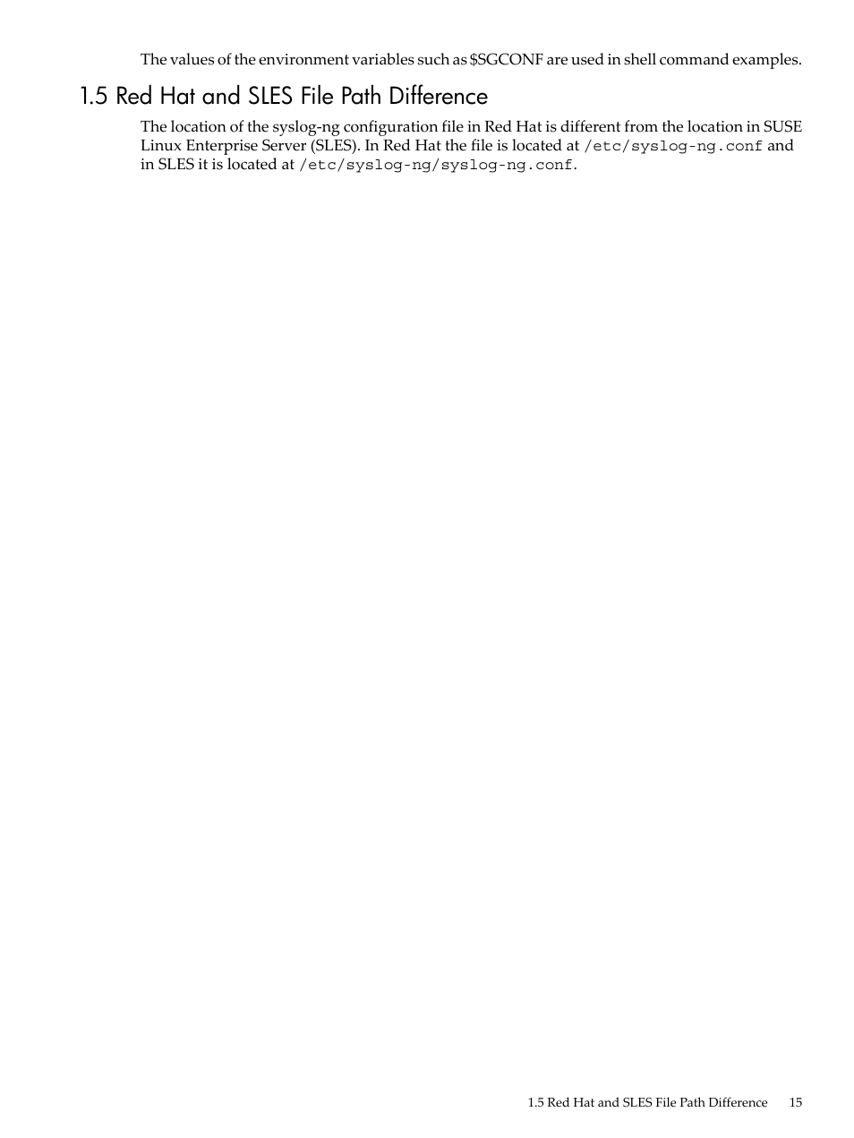 5 red hat and sles file path difference | HP Linux Server Management Software User Manual | Page 15 / 98