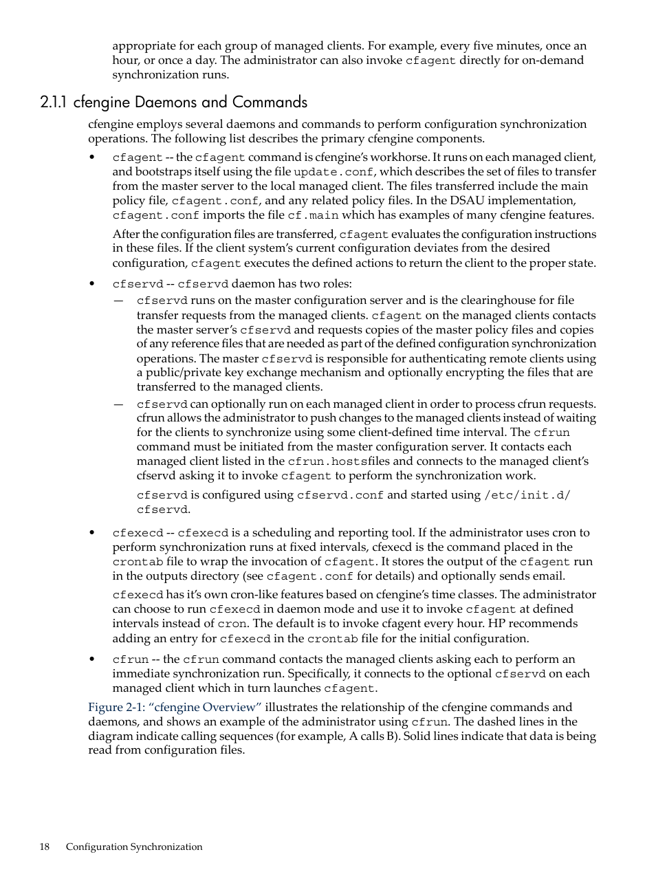1 cfengine daemons and commands | HP Linux Server Management Software User Manual | Page 18 / 98