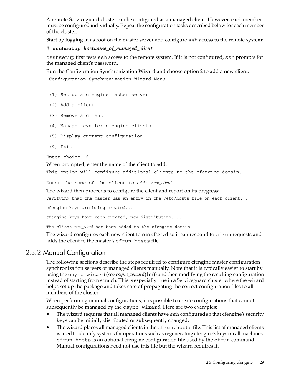 2 manual configuration | HP Linux Server Management Software User Manual | Page 29 / 98