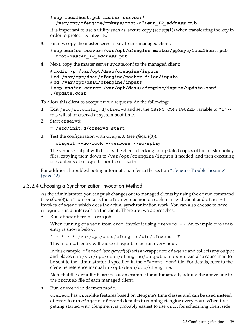 4 choosing a synchronization invocation method | HP Linux Server Management Software User Manual | Page 39 / 98