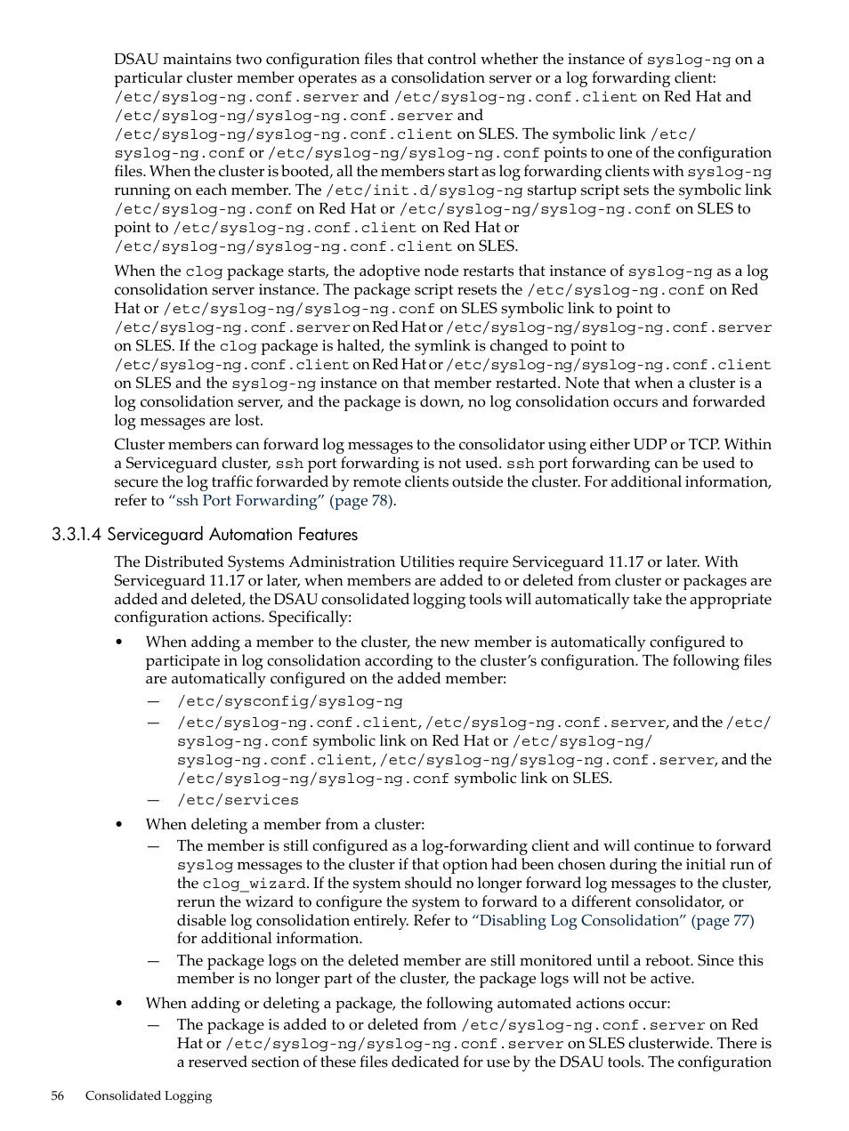 4 serviceguard automation features | HP Linux Server Management Software User Manual | Page 56 / 98